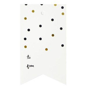Gold & Black Confetti Single Tag